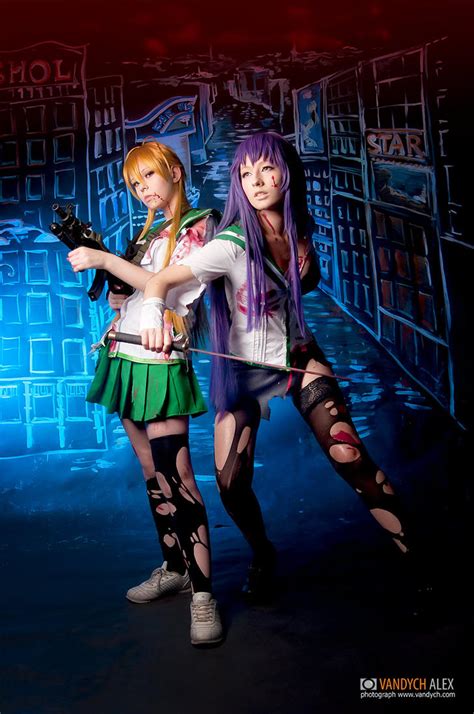 cosplay hotd|Saeko Busujima and Rei Miyamoto .